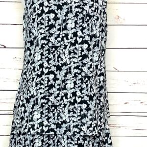 NWT Lauren Ralph Lauren Black & White Floral Sleeveless Shift Dress Size Small
